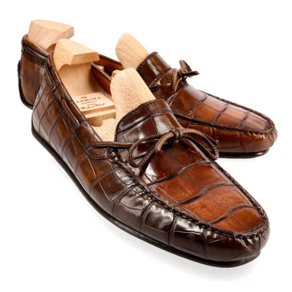 Fashion Carmina ALLIGATOR MOCASÍN DRIVER 80802 MARIVENT WALNUT