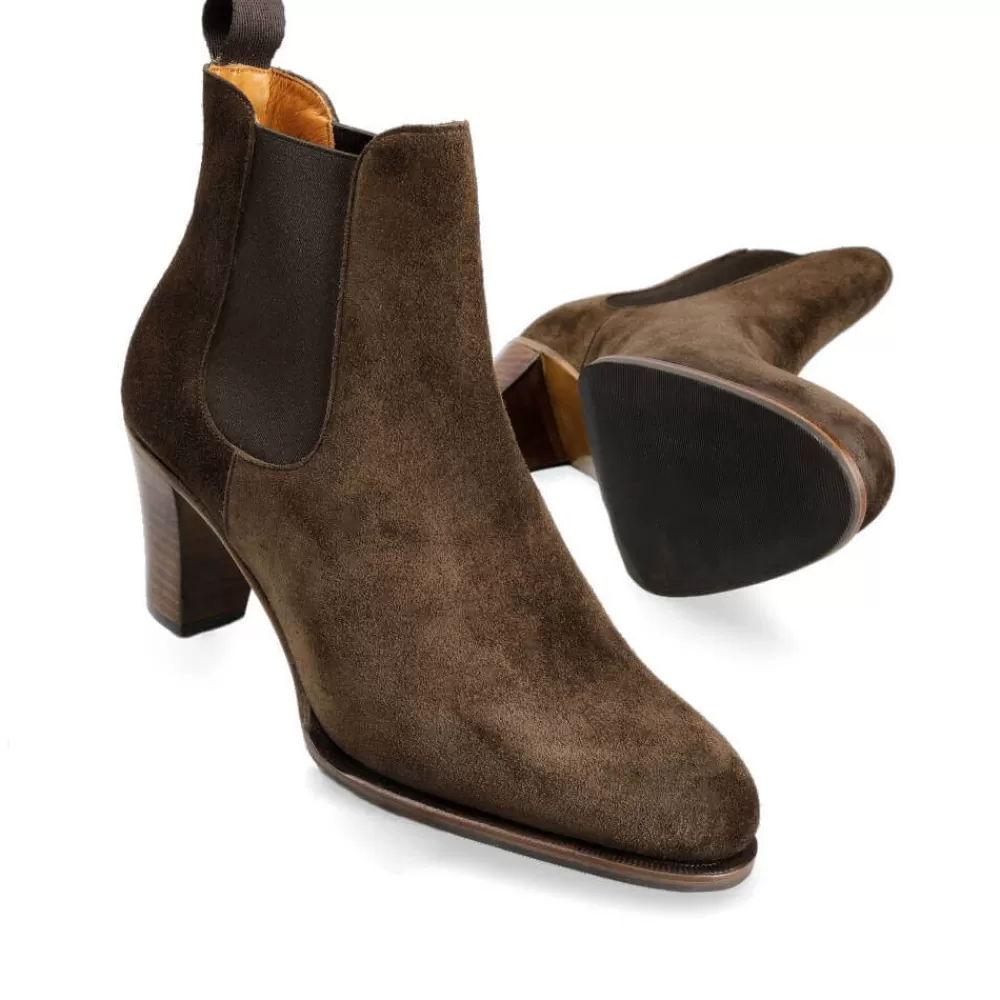 Clearance Carmina BOTAS CHELSEA MUJER DE TACÓN 1973 MADISON MARRON