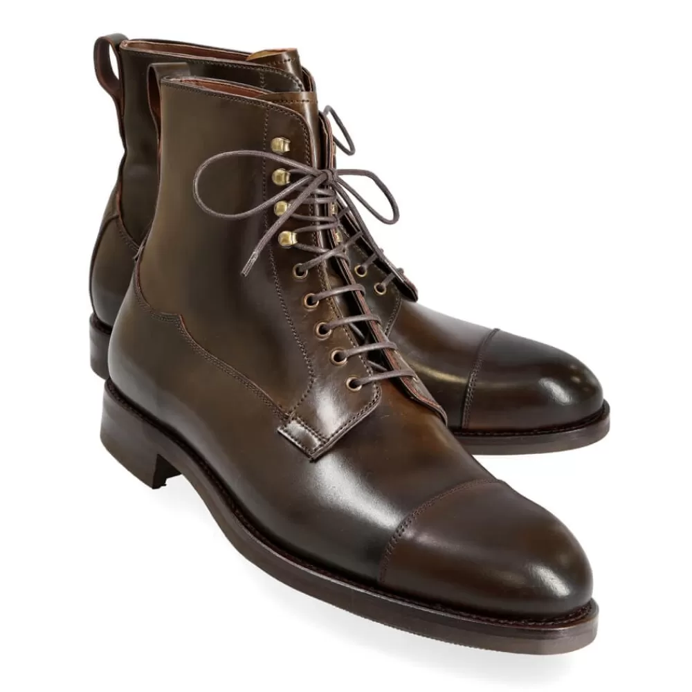 New Carmina BOTAS ESTILO MILITAR DE CORDOVAN 80791 OSCAR DARKCOGNAC