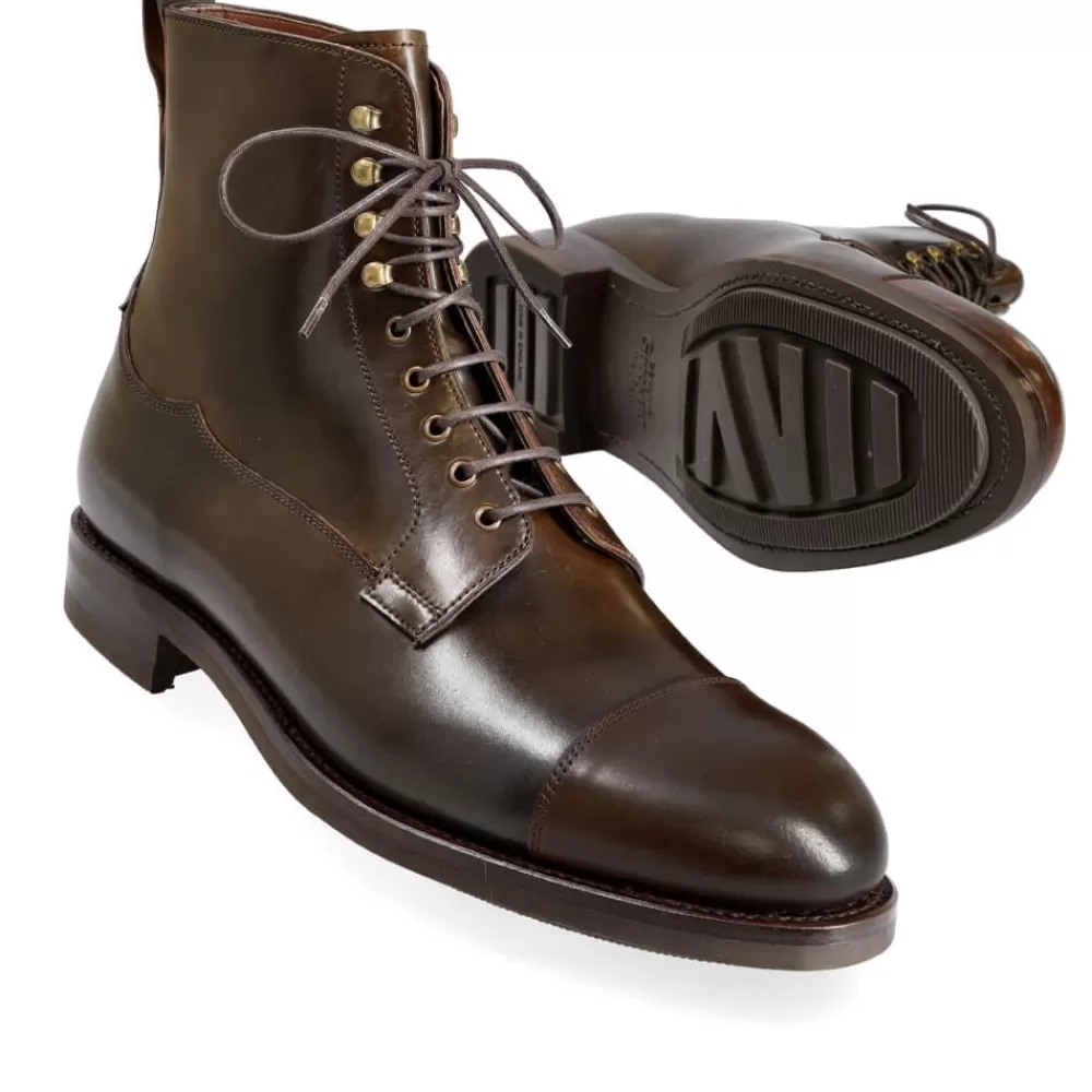 New Carmina BOTAS ESTILO MILITAR DE CORDOVAN 80791 OSCAR DARKCOGNAC