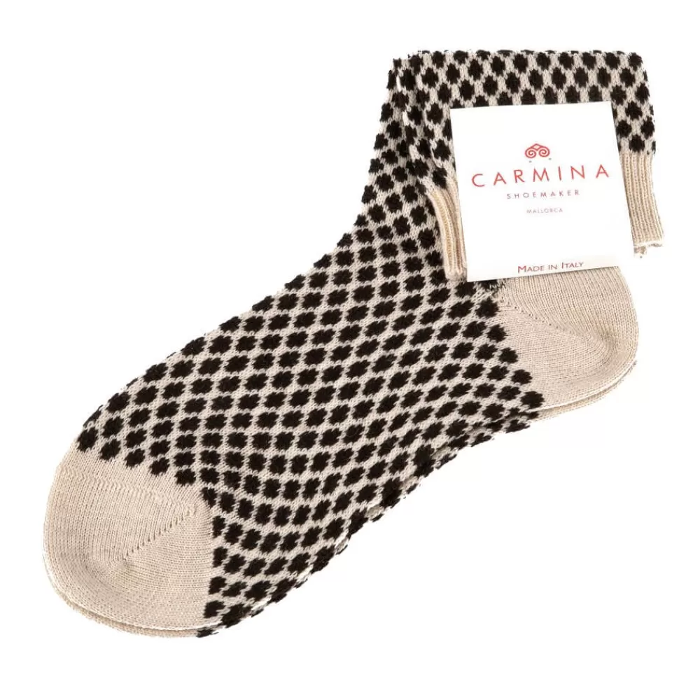 Sale Carmina Calcetines cortos de señora con estampado marrón/beig. MARRON/BEIGE