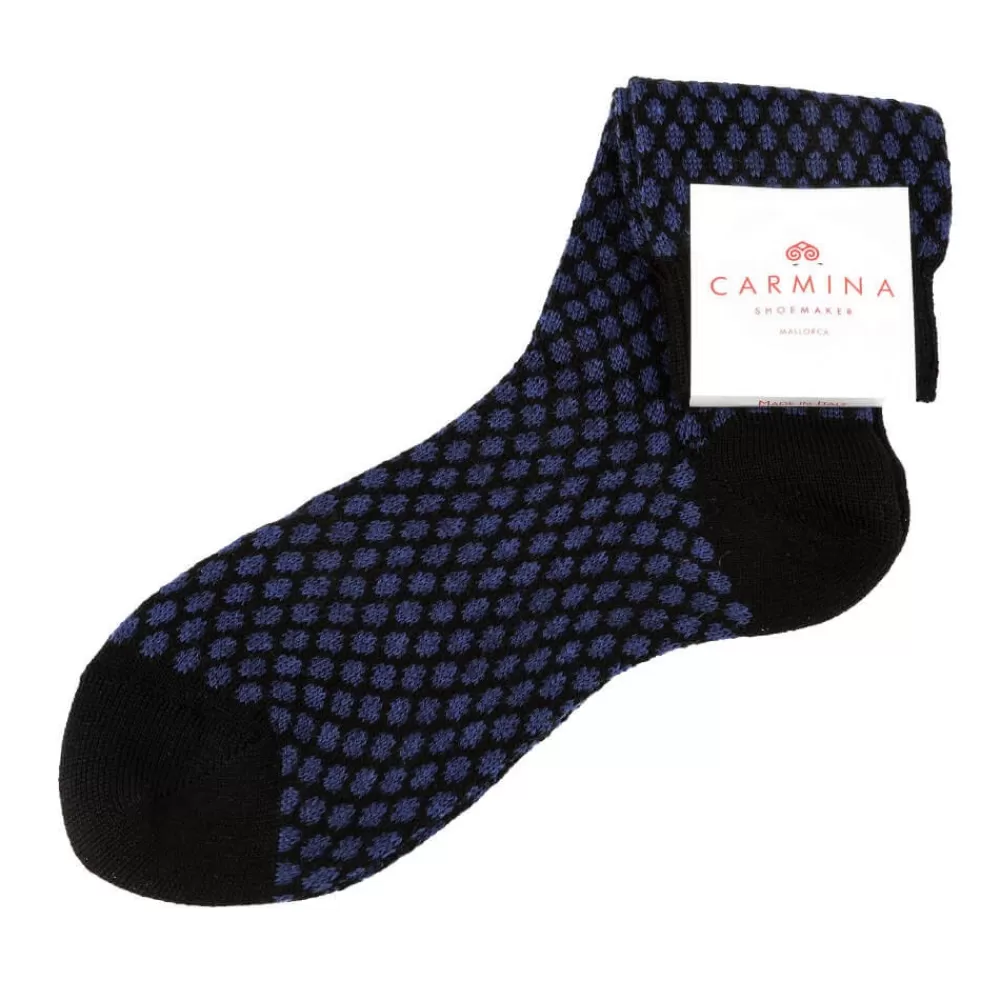 Flash Sale Carmina Calcetines cortos de señora con estampado . NEGRO/MARINO
