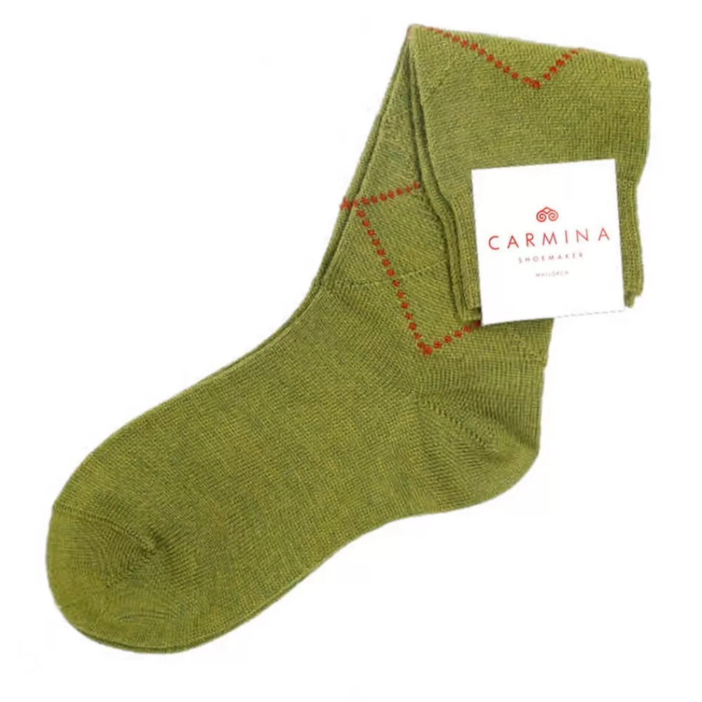 Clearance Carmina CALCETINES ROMBOS HOMBRE VERDE