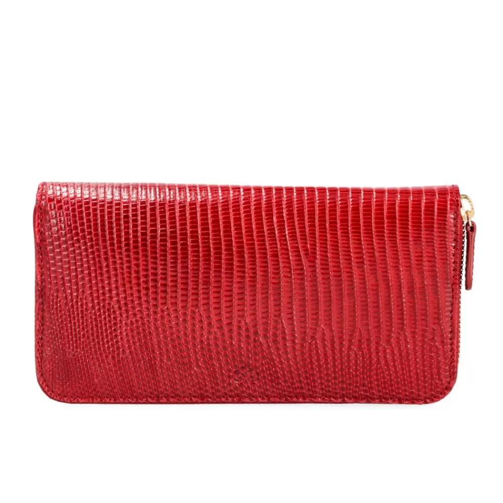 Fashion Carmina CARTERA GRANDE DE MUJER LAGARTO ROJO