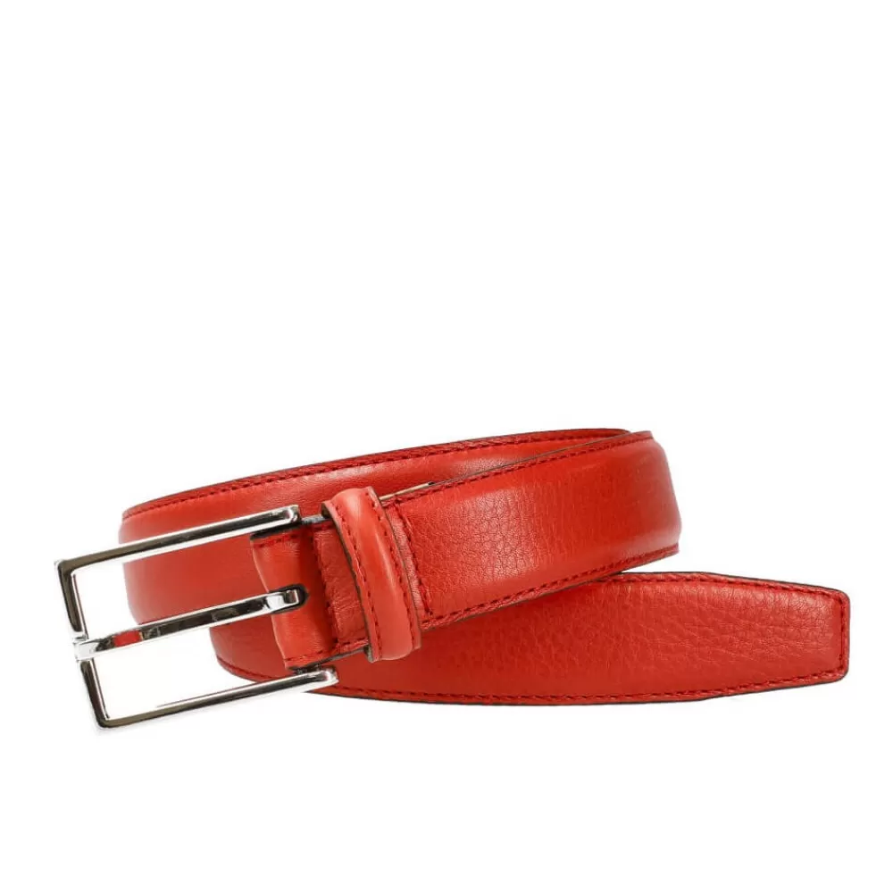 Shop Carmina CINTURÓN PIEL MUJER RUSTICALF ROJO