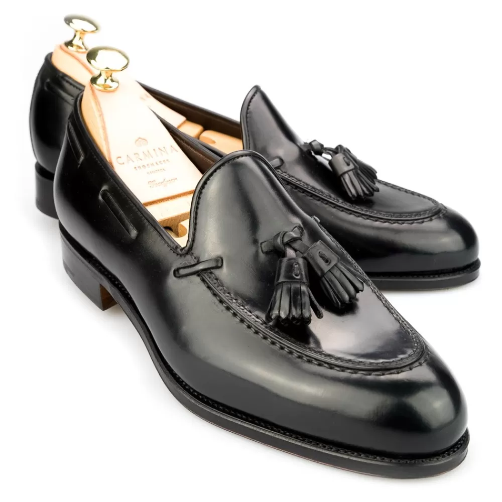 Flash Sale Carmina CORDOVAN MOCASINES DE HOMBRE CON BORLAS 734 FOREST NEGRO