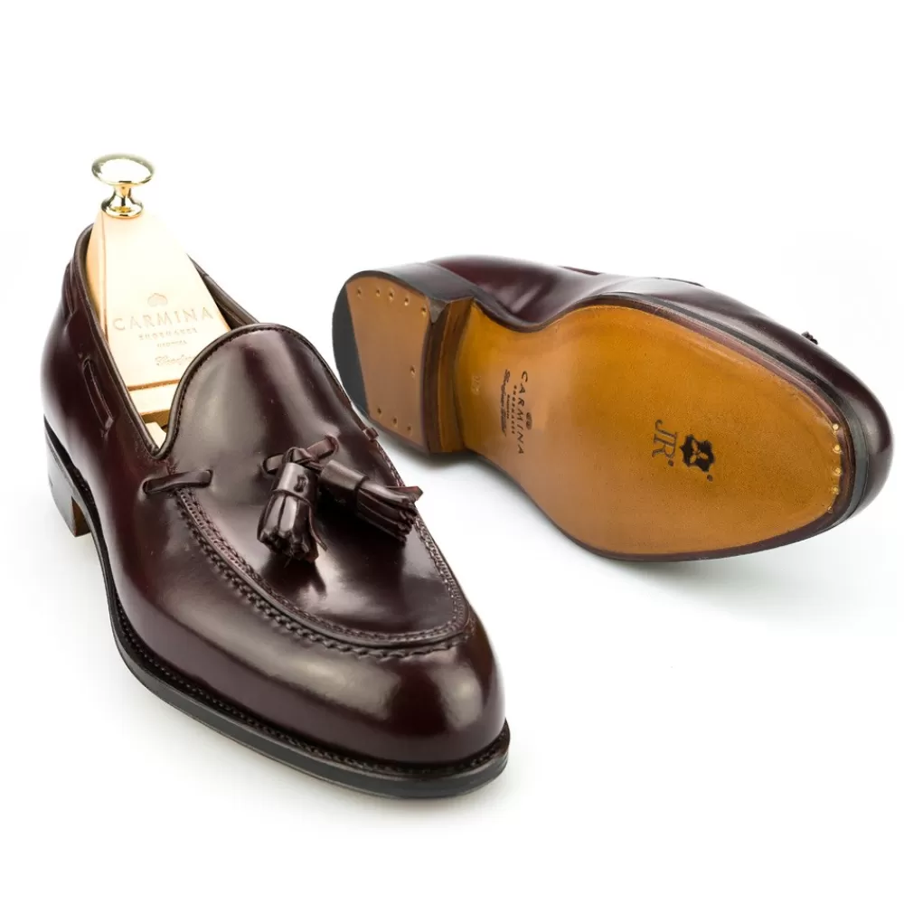 Clearance Carmina CORDOVAN MOCASINES DE HOMBRE CON BORLAS 734 FOREST BURDEOS