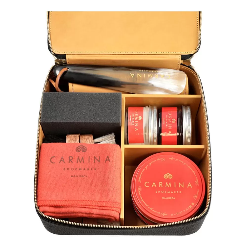 Fashion Carmina KIT DE CUIDADO DE LUJO PARA ZAPATOS DE PIEL DE CORDOVAN - BURDEOS