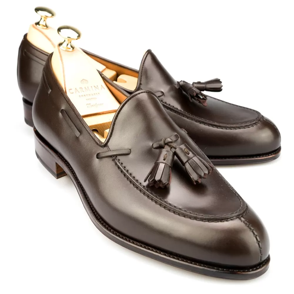 Shop Carmina MOCASINES DE HOMBRE CON BORLAS 734 FOREST MARRON