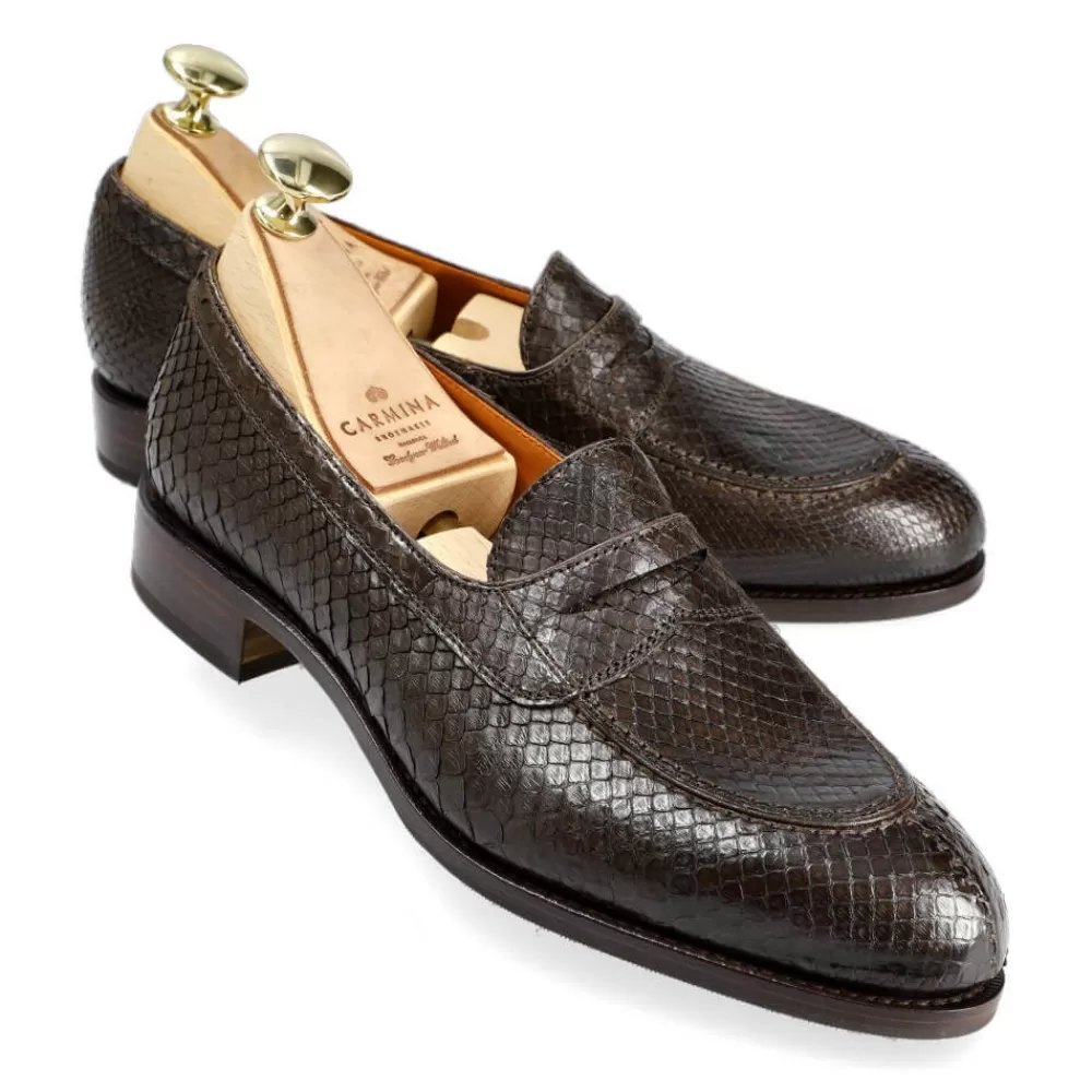 Outlet Carmina MOCASINES DE MUJER PITÓN CON ANTIFAZ 1875 MADISON MARRON