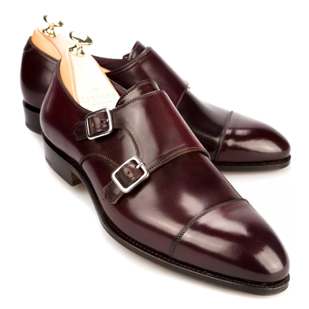 Store Carmina ZAPATOS DOBLE HEBILLA CORDOVAN 80250 INCA BURDEOS