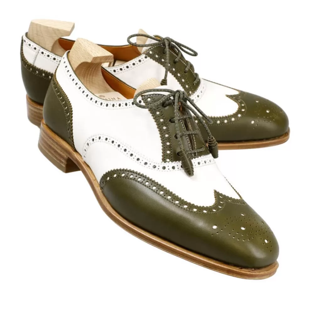 Shop Carmina ZAPATOS OXFORD DE MUJER 1265 HILLS VERDE/BLANCO