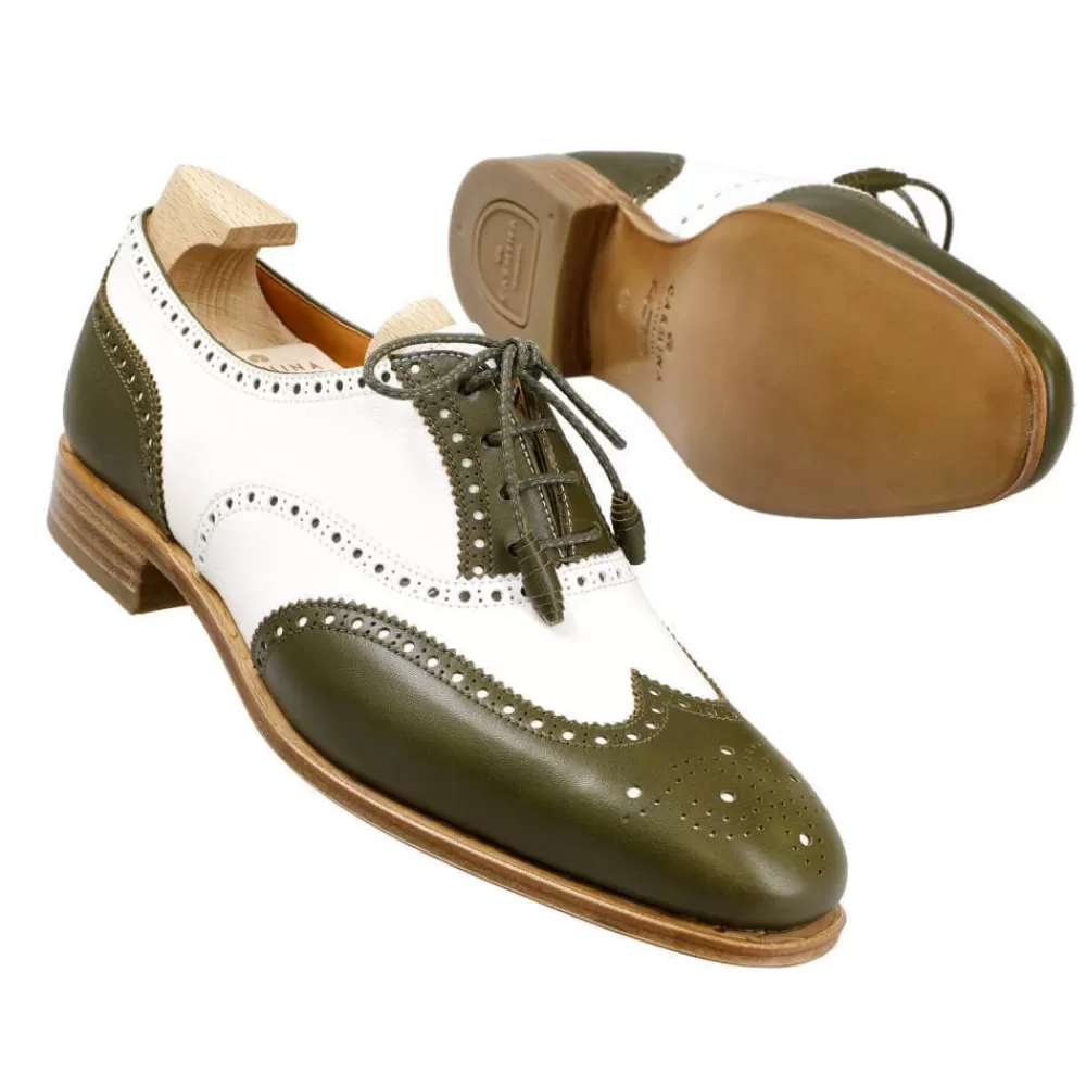 Shop Carmina ZAPATOS OXFORD DE MUJER 1265 HILLS VERDE/BLANCO